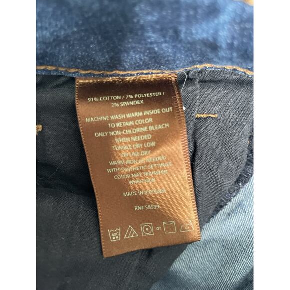 Kut From The Kloth Blue Jeans Womens 6 Ankle Skinny Dark Denim Stripe Frayed Hem - Picture 9 of 9